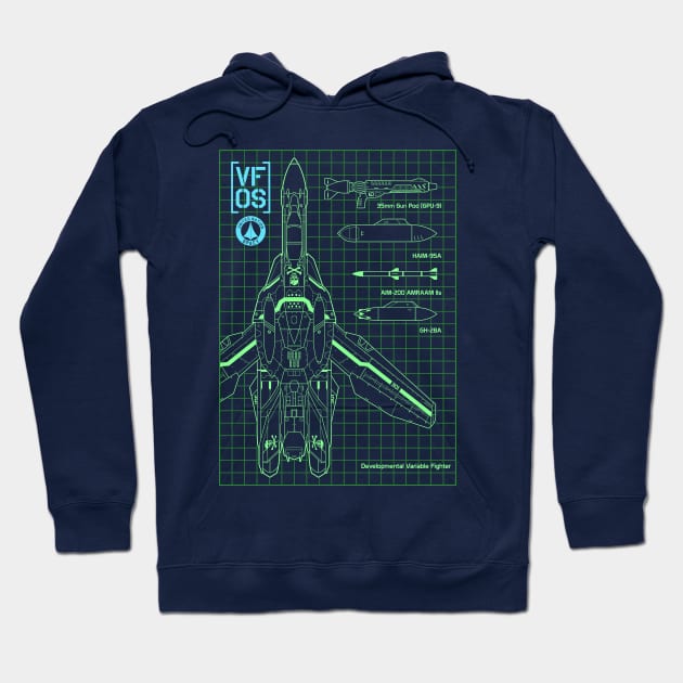 Macross VF0S Blueprint Hoodie by don_kuma